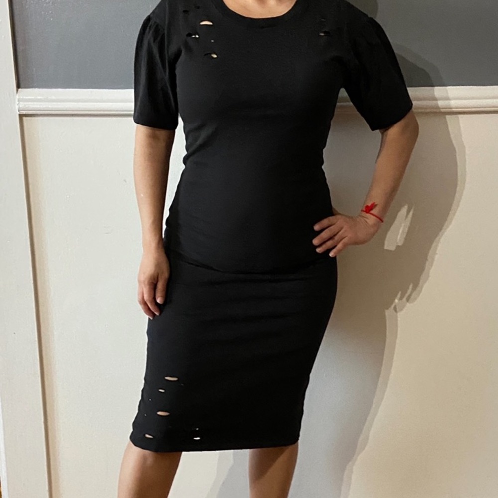 New Abound Distressed Midi Dress